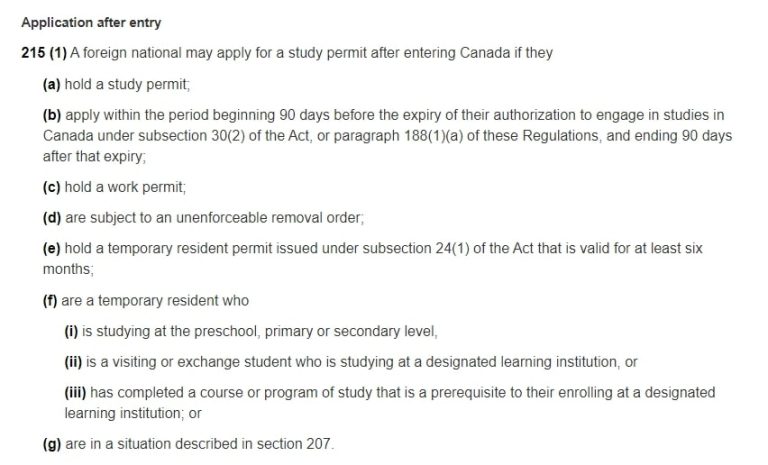 change your status from visitor to a study permit in