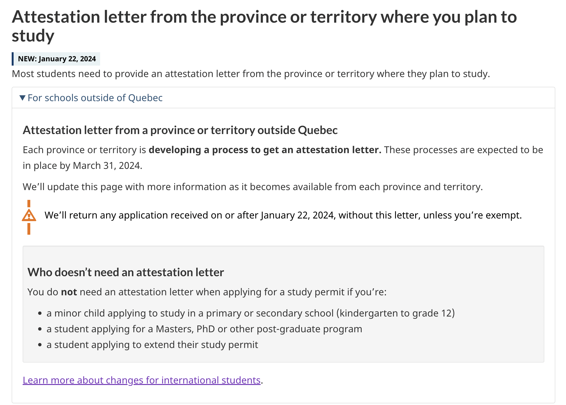 Attestation Letters from Provinces or Territories will be required | IRCC 2024 updates on Student Permit