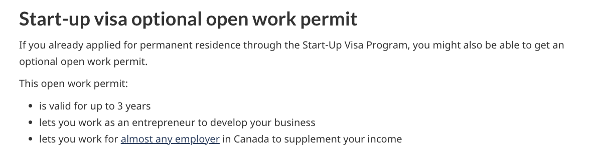 Canada Introduces New Open Work Permit Option for Start-Up Visa Applicants - October 2024